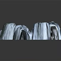Wood and Stone Decorative Sculpture with Natural Waterfall Texture Design
