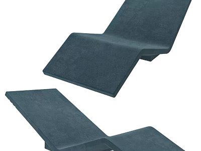 Modern Dark Blue Fabric Lounge Chair With Ergonomic Design For Comfortable Relaxation 3d model
