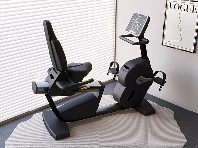 Modern Exercise Bike With LCD Screen Comfortable Seat And Non slip Mat For Home Gym 3d model