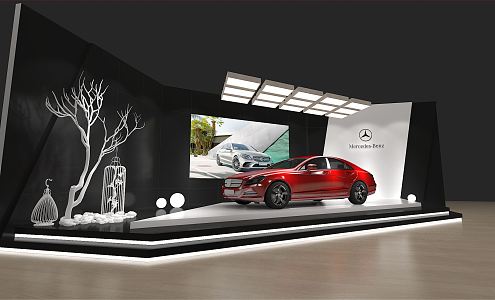 Modern exhibition Mercedes-Benz background car platform 3d model