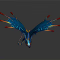 Mythical Winged Dragon With Colorful Wings And Vibrant Blue Yellow Red Scales