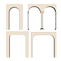 Beige Decorative Arch Frames For Wall Mounted Architectural Design Elements 3d model