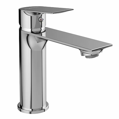 Modern Chrome Bathroom Faucet With Single Handle And Extended Spout Design 3d model
