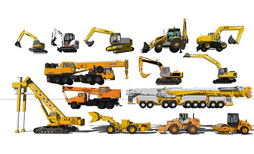 modern excavator 3d model