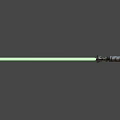 Futuristic Sci Fi Weapon Green Glowing Lightsaber With Metallic Hilt On Green Screen Background