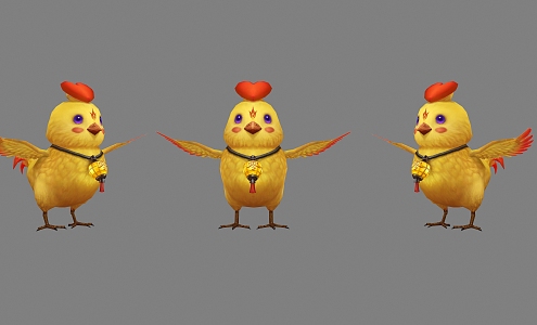 Modern bird spirit pet bird chicks 3d model