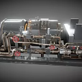 Heavy Duty Industrial Machinery Featuring Motor Pipes Control Panel And Metal Frame