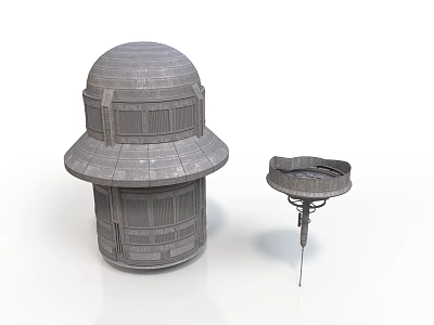 Detailed Architectural Model Showcasing Domed Structure And Small Component Design 3d model