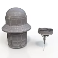 Detailed Architectural Model Showcasing Domed Structure And Small Component Design