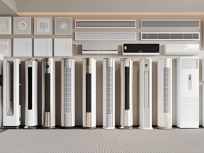 Air Conditioner Fans With Modern Standing Designs And Various Styles For Indoor Use 3d model