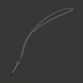 Elegant Silver Chain Necklace With Round Engraved Pattern Pendant 3d model