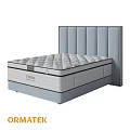 Double Bed with Verona Quilted Mattress and Gray Padded Headboard