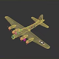 Historic Four Engine Aircraft Scale Model Supporting Early Space Exploration Cosmic Missions