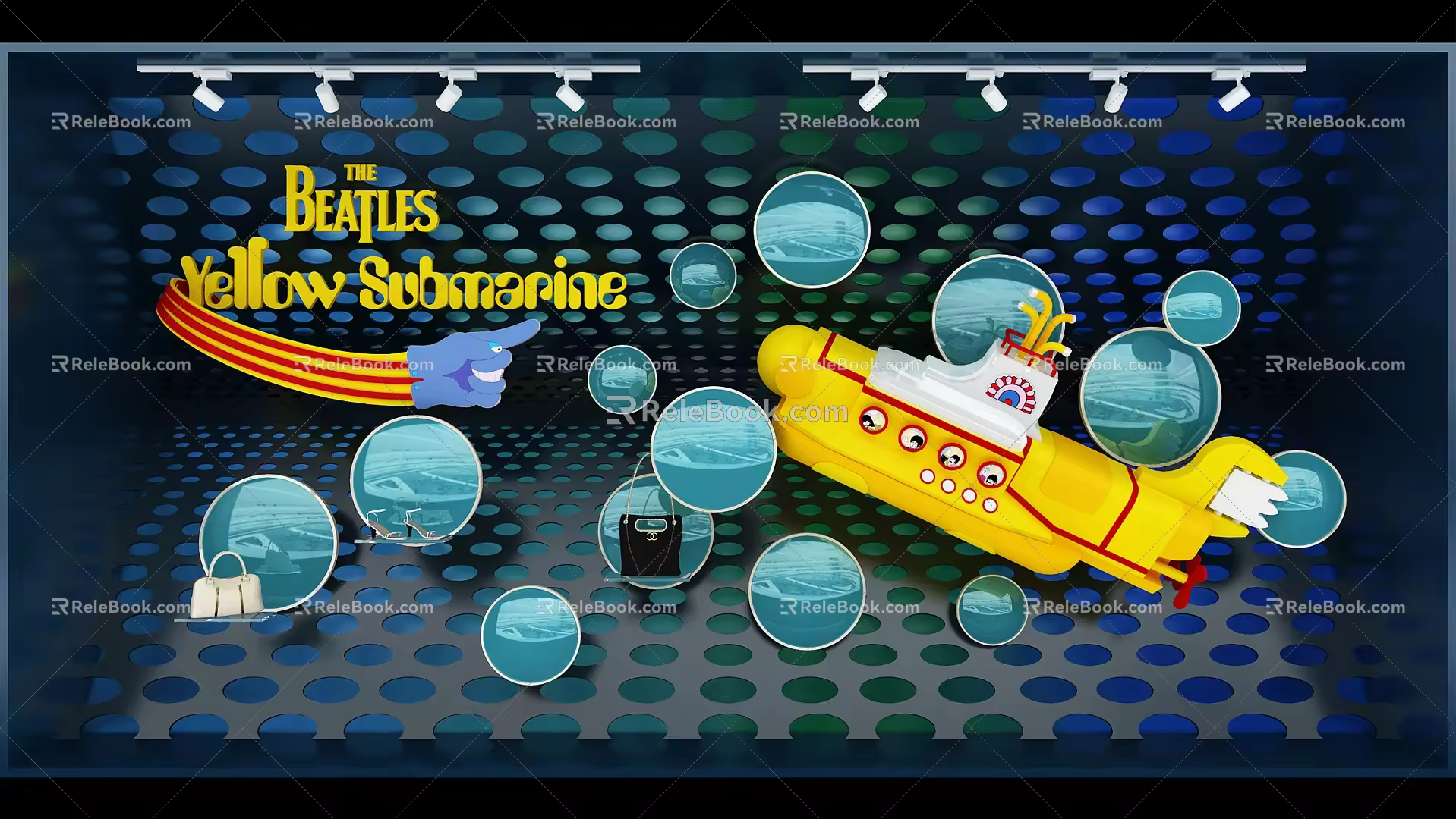 Modern Window Yellow Submarine Window 3d model