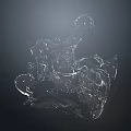 Water Fountain With Dynamic Flowing Splashing Form And Transparent Artistic Design