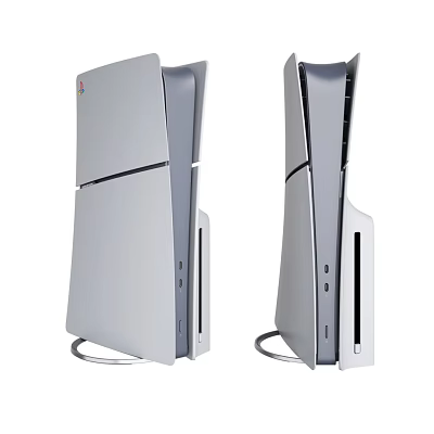 Silver Entertainment Electronics Consoles With Modern Sleek Design For Home Entertainment 3d model