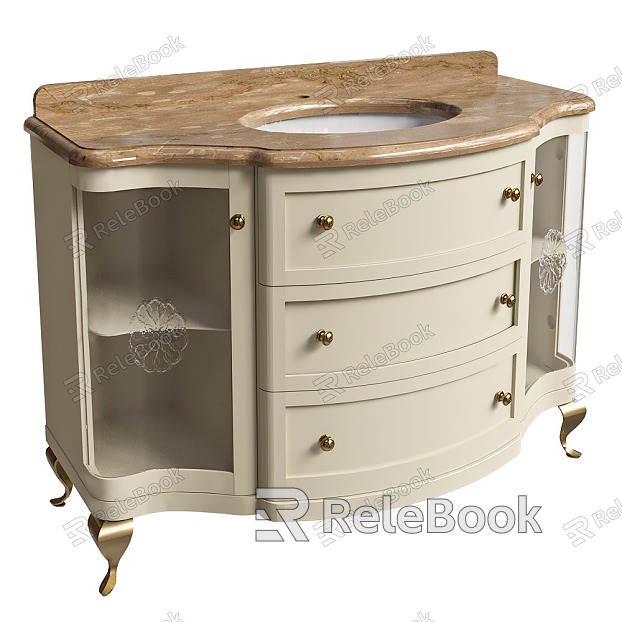 French Bathroom Cabinet Washstand model