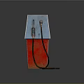 Vintage Red PETROIL Petrol Pump With Gasoline Regular Fuel Labels And Fuel Nozzle Hose