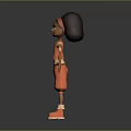 Cute Child Character In Orange Outfit And Orange Shoes With Open Arms Standing Pose