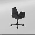 Modern Black Single Chair With Sleek Design And Rolling Wheels For Office Use