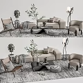 The Poliform sofa tea table combination 3d model