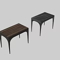 Modern Dressing Table with Wooden Top and Black Curved Legs Design