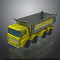 Yellow Toy Construction Truck With Open Bed And Black Wheels
