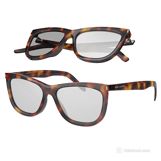 Fashionable Tortoiseshell Frame Sunglasses with Classic Design for Daily Lifestyle Accessory Use 3d model 