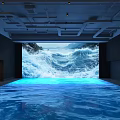 Immersive Technology Exhibition Hall With Large Screen Dynamic Waves And Interactive Water Floor