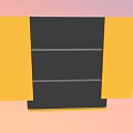 Stylish Yellow Frame TV with Functional TV Stand and Storage Shelves