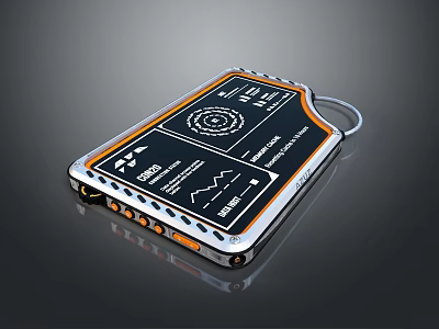 Portable External Hard Drive With Sleek Black Orange Design USB 3.0 High Capacity Durable Casing 3d model