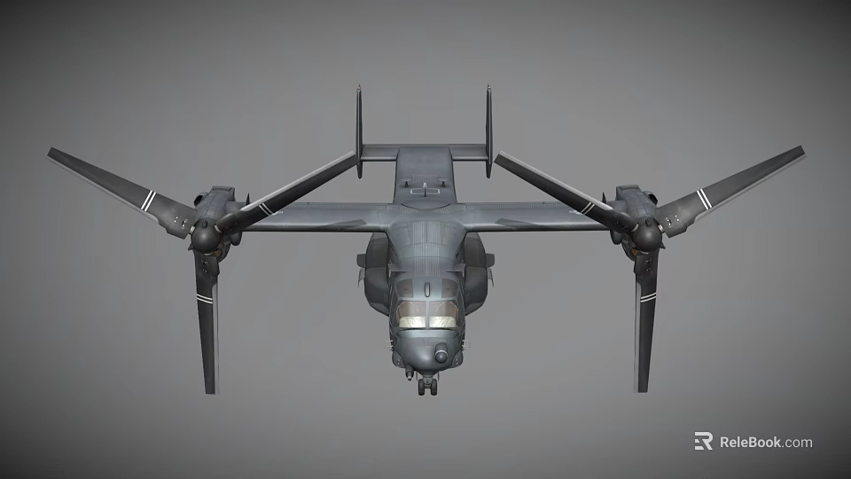 Military Fighter Jet Featuring Large Wings Twin Propeller Engines And Landing Gear 3d model 