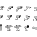 Projection Surveillance Cameras Collection Of Various Models With Different Mounting Designs For Security