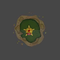 Yellow Spotted Monster With Single Green Eye Red Spiked Top Octopus Tentacles On Green Grass