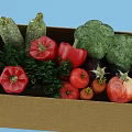 Fresh Assorted Vegetables in Cardboard Box with Broccoli Tomatoes and Bell Peppers