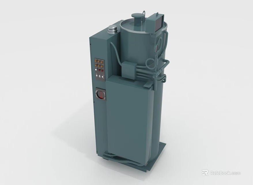Modern Dark Green Household Appliance With Control Panel And Vertical Design 3d model 