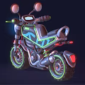Modern Black Motorcycle With Neon Green Accents LED Headlight And Futuristic Design