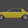 Stylish Yellow Sedan Car Exterior With Classic Body And Windows