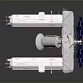 Detailed Space Station Model With Blue Solar Panels And Modular Structure