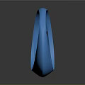 Modern Blue Spiral Sculpture With Smooth Glossy Surface And Flowing Design On Gradient Background