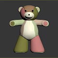 Colorful Stuffed Teddy Bear With Pastel Colored Arms Legs And Body