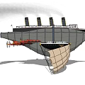 Steampunk Inspired Fantasy Ship With Smokestacks Steam And Air Balloons
