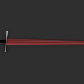 Traditional Red Sword With Silver Hilt And Sharp Metal Blade Design