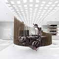 LESSIS Shopping Mall Store With Modern Transparent Curtain Arc Entrance And Fashion
