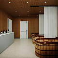 Elegant Modern Beauty Spa Interior With Reception Desk Cozy Seating And Plants