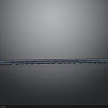 Modern Blue Sleek Long Train On Reflective Surface With Dark Background