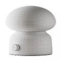 Cute Mushroom Shaped Table Lamp With White Lampshade Yellow Transparent Body And Red Button