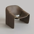Modern Brown Leisure Chair With Sleek Curved Design And Comfortable Structure