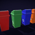 Trash bin sorting trash can outdoor trash can 3d model