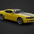 Modern Yellow Sports Car With Black Stripes And CRABTREE Graffiti Design
